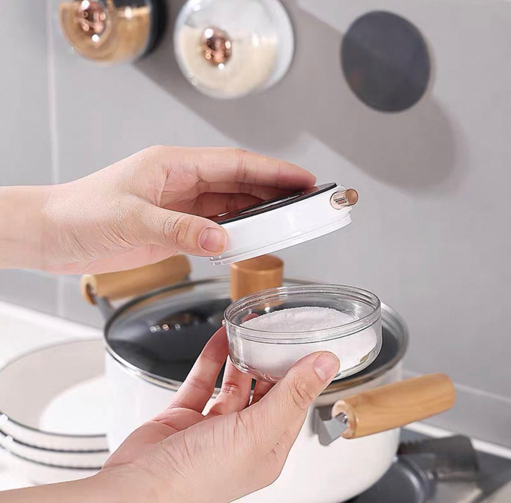 Magnetic Wall-Mounted Seasoning Box – Plastic Spice Containers with Strong Magnet, Detachable Spice Jars for RV, Kitchen & BBQ